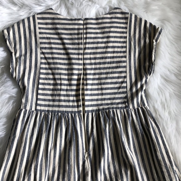 Listicle Dress - Blue White Stripe Linen sz Small - Picture 5 of 8